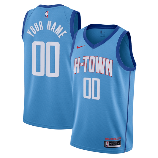 Houston Rockets Nike 2020/21 Swingman Custom Jersey Blue - City Edition