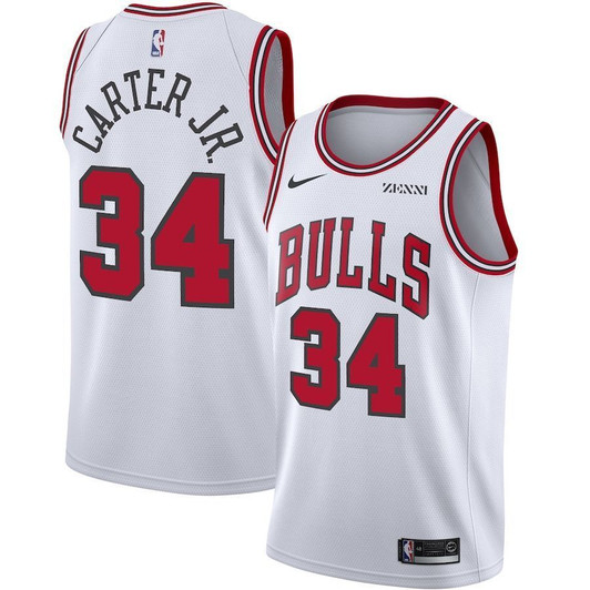 Chicago Bulls 34 Wendell Carter Jr. Association Swingman White 3D Jersey
