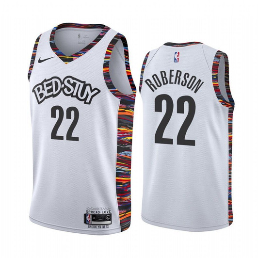 Andre Roberson Brooklyn Nets 2020-21 White Biggie Music Eidition Jersey