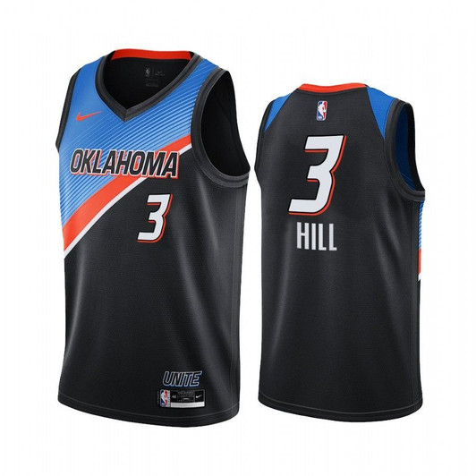 George Hill Oklahoma City Thunder 2021 City Edition Black #3 Jersey