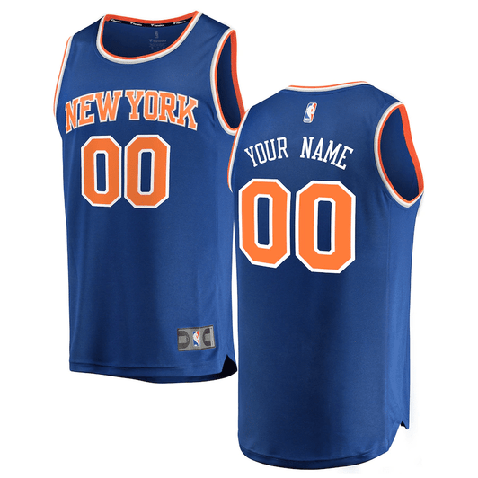 New York Knicks Fanatics Branded Fast Break Custom Replica Blue Icon Edition 3D Jersey