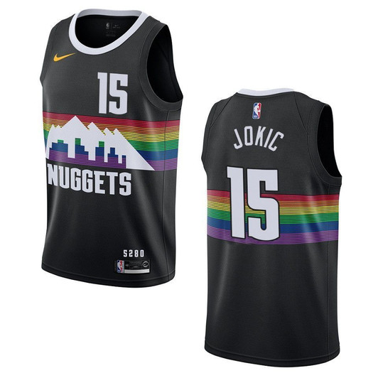 2021 20 Denver Nuggets 15 Nikola Jokic City Swingman Black 3D Jersey