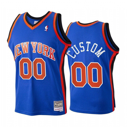 Custom New York Knicks Hardwood Classics Youth Jersey - Blue