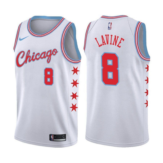 Bulls Male Zach Lavine #8 City Edition White Jersey