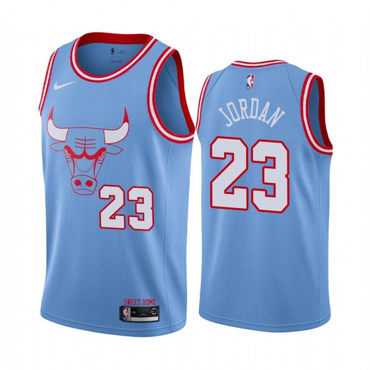 Chicago Bulls Michael Jordan Blue #23 Bule City Jersey