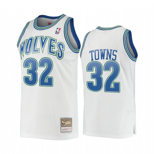 Karl-Anthony Towns #32 Minnesota Timberwolves Hardwood Classics Jersey White