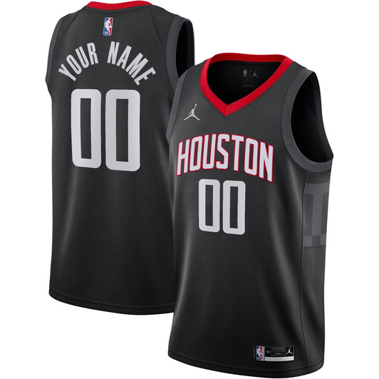 Houston Rockets Jordan Brand Swingman Custom Jersey - Statement Edition - Black