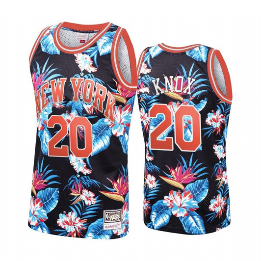 New York Knicks Kevin Knox #20 Floral Fashion Jersey Men'S