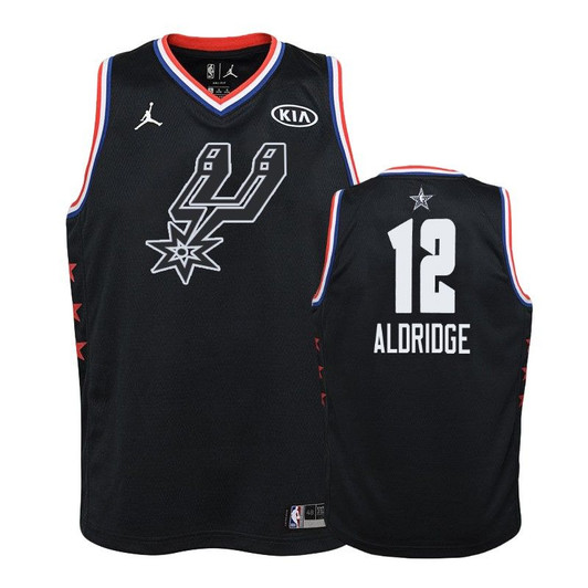 Youth San Antonio Spurs #12 Lamarcus Aldridge 2019 All-Star Jersey - Black