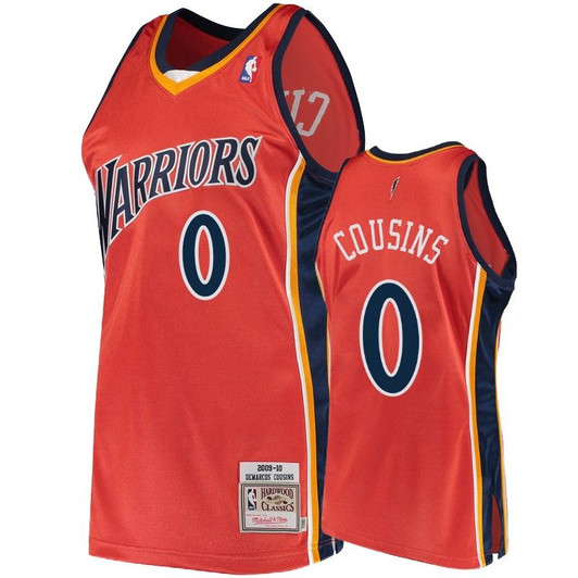 Golden State Warriors #0 Demarcus Cousins Orange 2009-10 Hardwood Classics Jersey