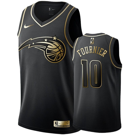 Men'S Orlando Magic Evan Fournier Black #10 Golden Edition Swingman Jersey