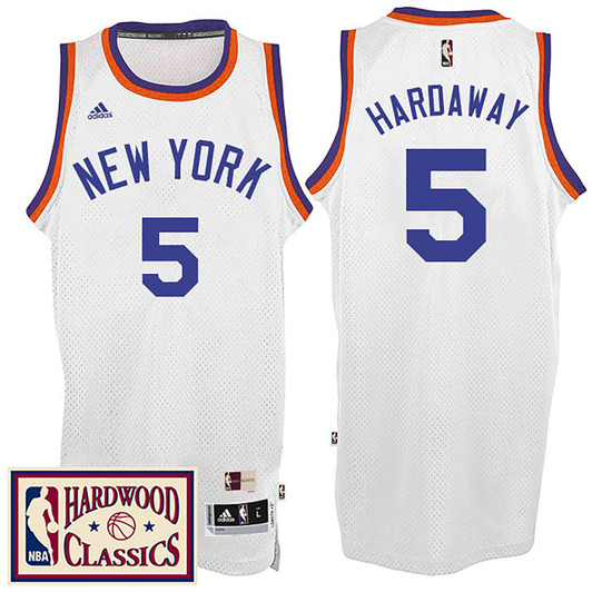 Male 2016-17 Season New York Knicks #5 Hardwood Classics Throwback White Jersey Tim Hardaway Jersey