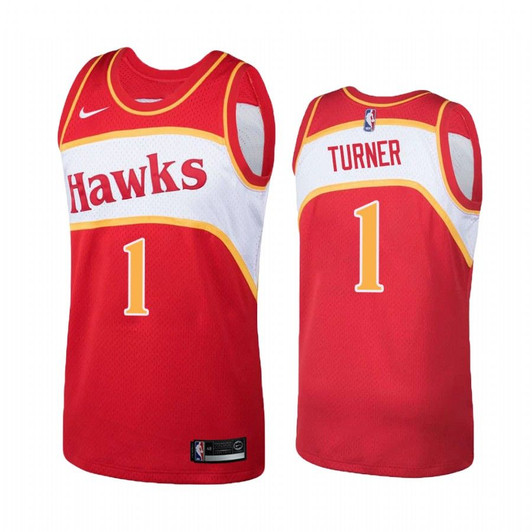 Atlanta Hawks #1 Evan Turner Hardwood Classics Red Jersey