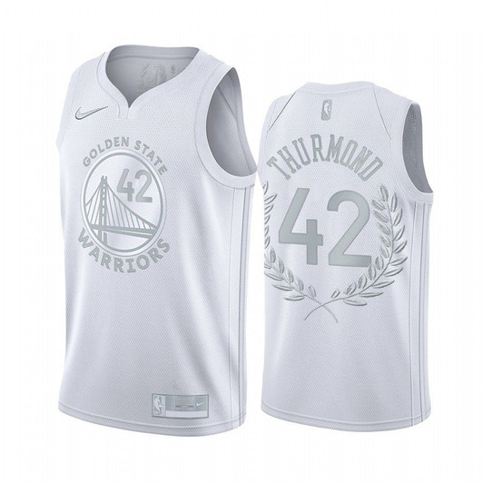 Nate Thurmond Golden State Warriors White Platinum Edition #42 Jersey