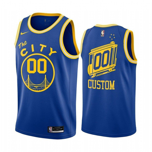 Custom Golden State Warriors Royal Classic Edition Throwback 2020-21 Jersey
