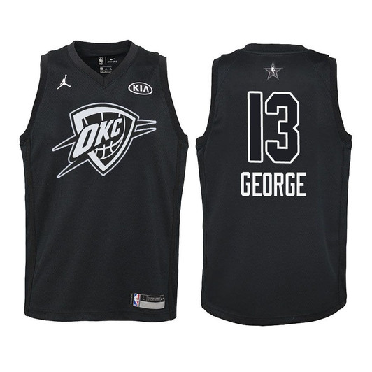 2018 All-Star Thunder Youth Paul George #13 Black Jersey