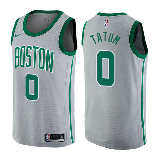 Celtics Male Jayson Tatum #0 City Edition Gray Jersey