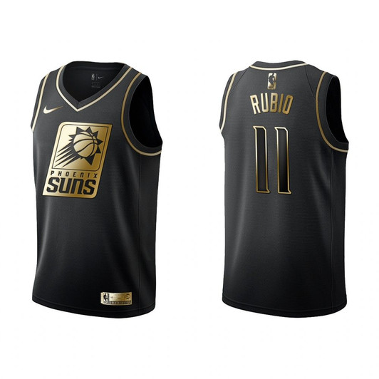 Ricky Rubio Phoenix Suns Black #11 Golden Edition Jersey