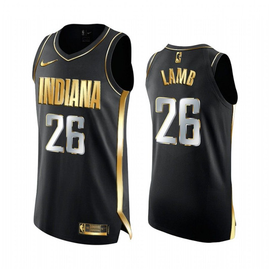 Jeremy Lamb Indiana Pacers Black  Golden Jersey