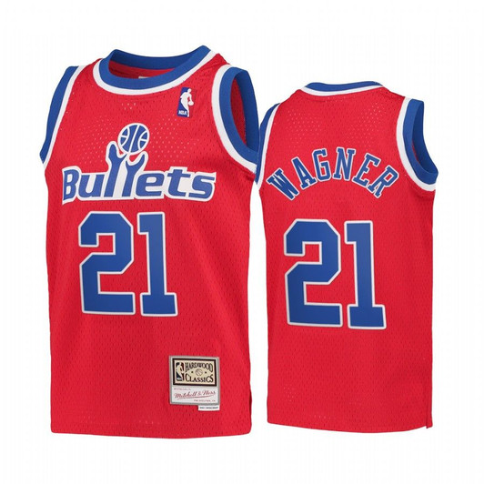 Moritz Wagner Washington Wizards Kids Red Hardwood Classics Jersey