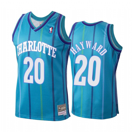 Gordon Hayward #20 Charlotte Hornets Hardwood Classics Jersey Teal