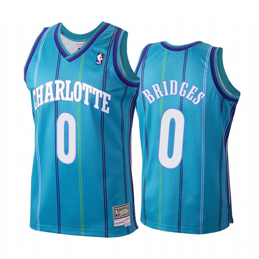 Miles Bridges #0 Charlotte Hornets Hardwood Classics Jersey Teal