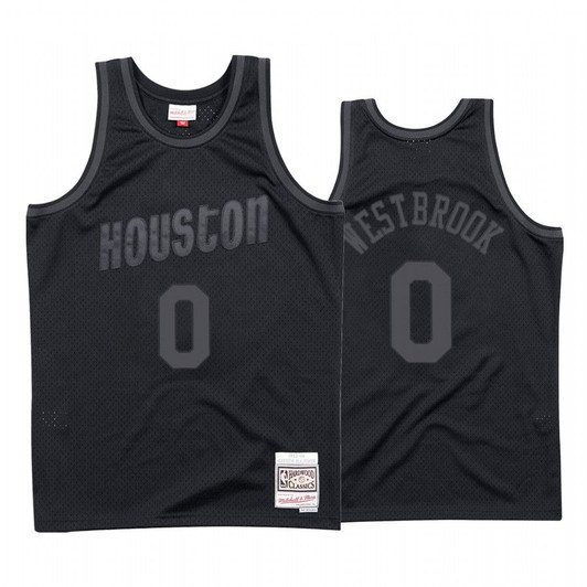 Houston Rockets Russell Westbrook #0 Black Tonal Jersey
