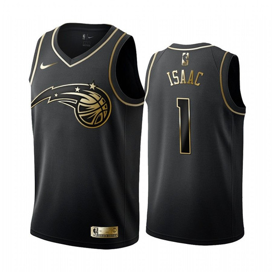 Jonathan Isaac Orlando Magic Black #1 Golden Edition Jersey