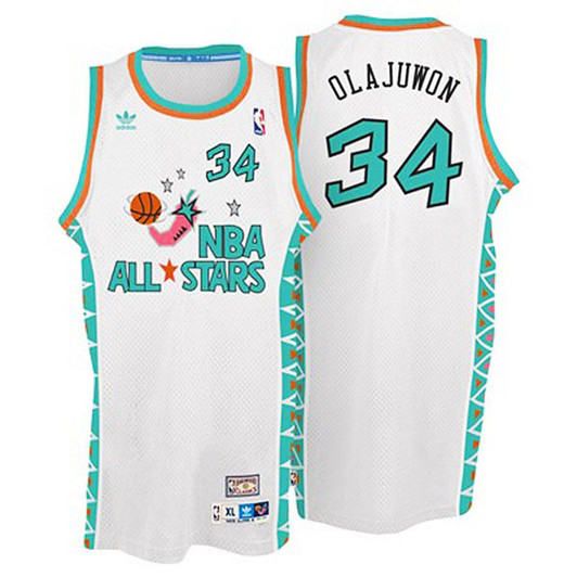 Male Hakeem Olajuwon Nba 1996 All-Star #34 White Swingman Jersey