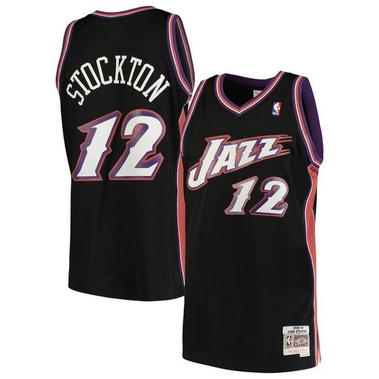 John Stockton Utah Jazz Mitchell Ness 1998-99 Hardwood Classics Swingman Jersey Black 2019