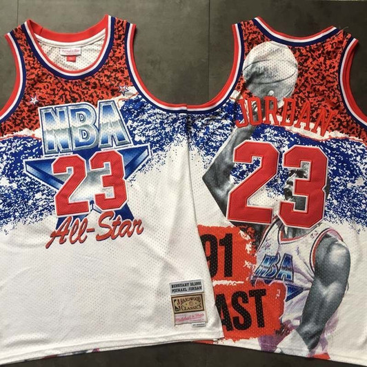 Chicago Bulls Michael Jordan #23 Nba Classic White Jersey