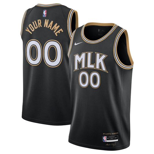 Atlanta Hawks Nike 2020/21 Swingman Custom Jersey Black - City Edition