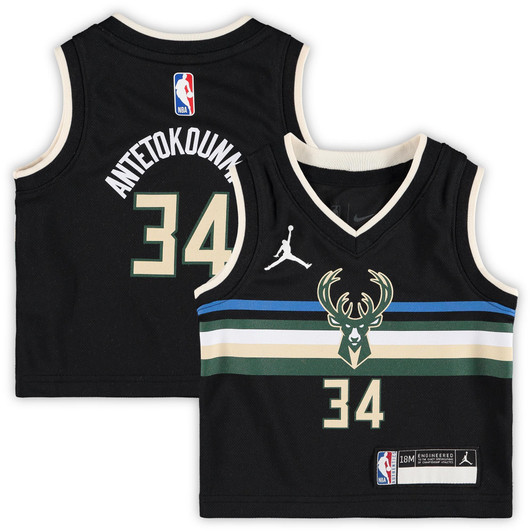 Giannis Antetokounmpo Milwaukee Bucks Jordan Brand 2020/21 Jersey - Statement Edition - Black