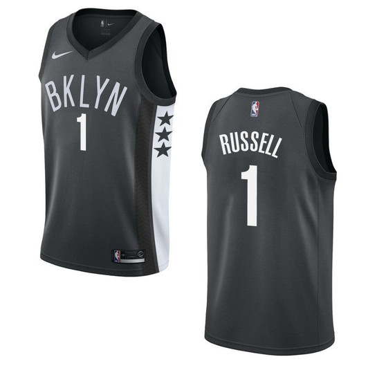 Brooklyn Nets 1 D'Angelo Russell Statement Swingman Black 3D Jersey