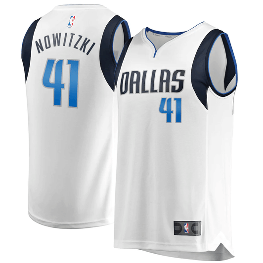 Dirk Nowitzki Dallas Mavericks Fanatics Branded Fast Break Replica White Association Edition 3D Jersey
