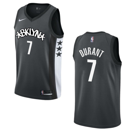 2021 20 Brooklyn Nets 7 Kevin Durant Statement Swingman Black 3D Jersey