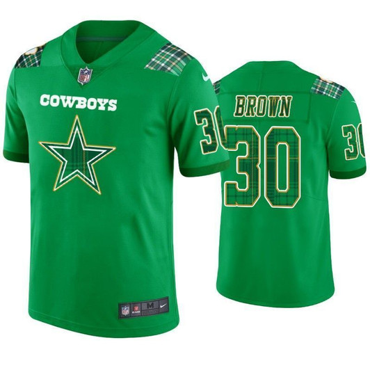 Anthony Brown Dallas Cowboys 30 St. Patrick'S Day Kelly Green Lucky Men 3D Jersey