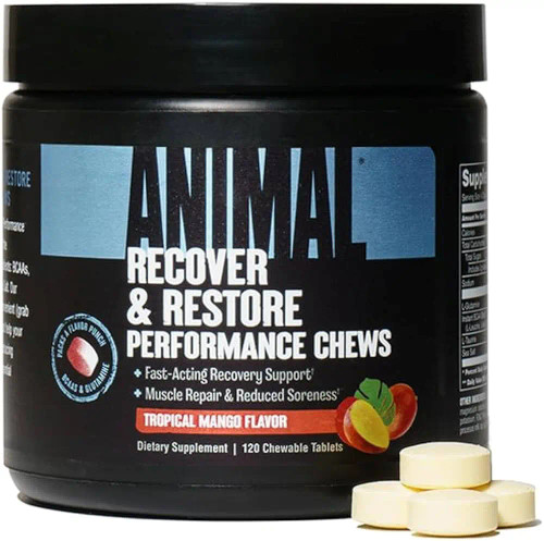Animal Recover & Restore Performance Chews 120 Tabs Tropical Mango Flavor