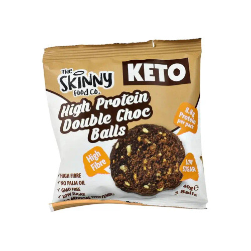 The Skinny Food Co SKI219 High Protein Keto Balls 10x40g Double Choc