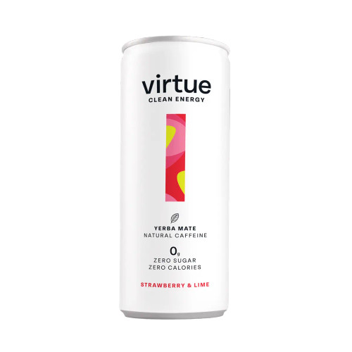 Virtue VIR004 Clean Energy Yerba Mate 12x250ml Strawberry and Lime
