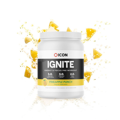 ICON Nutrition ICO043 IGNITE Pre-Workout 600g Pineapple Punch