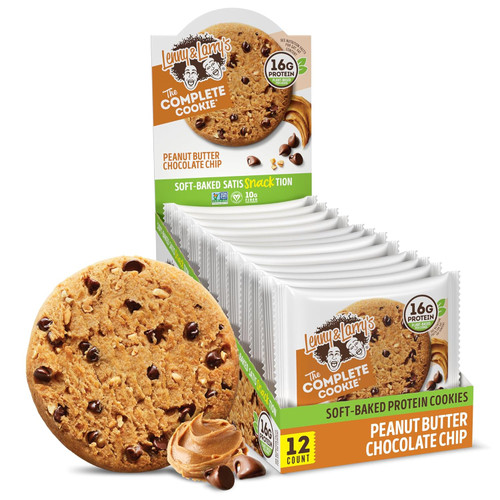 Lenny & Larry’s Peanut Butter Chocolate Chip Complete Cookie 12 x 113g Protein Cookie Box