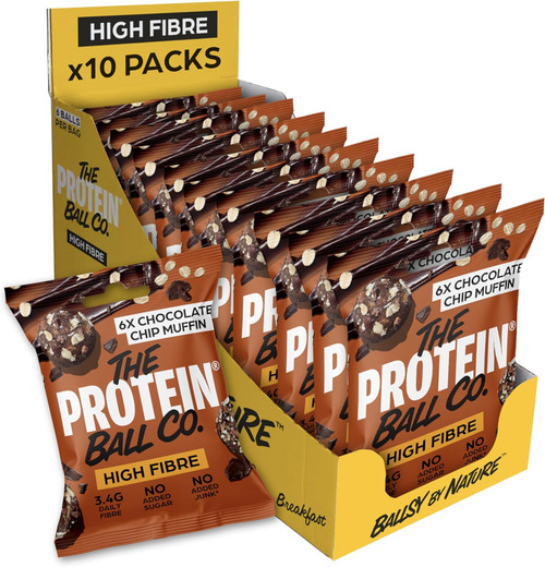 The Protein Ball Co TPB016 Breakfast To-Go Protein + Vitamin Balls 10x46g Choc Chip Muffin