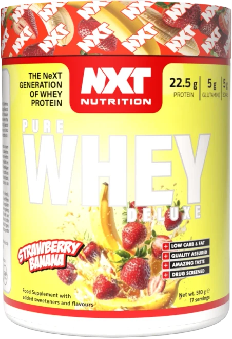 NXT Nutrition Pure Whey Deluxe 510g Strawberry Banana