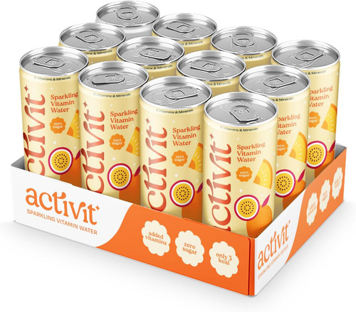 Actiph Activit Sparkling Vitamin Water 12x330ml Mango & Passionfruit