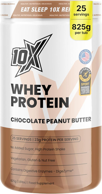 10X Athletic 10X Whey Protein 835g Chocolate Peanut Butter