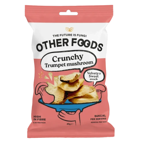 Other Foods Mushroom Crisps 8x40g Crunchy Trumpet Mushrooms