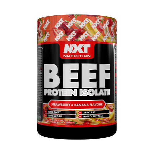 NXT Nutrition Beef Protein Isolate 540g Strawberry Banana