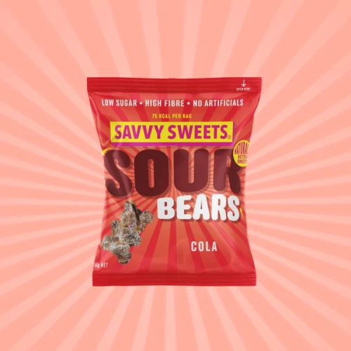 Savvy Sweets Sour Cola Bears 12x50g Sour Cola
