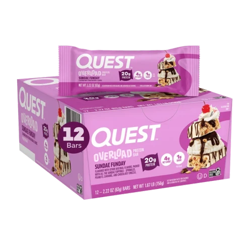 Quest Nutrition Overload Protein Bar 12x60g Sundae Funday